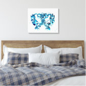 Abstracte Art Blauw en Blauwgroen Canvas Afdruk (Insitu (Slaapkamer))