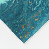 Abstracte Art Blue Green Gold Dust Monogram Marmer Fleece Deken (Hoek)