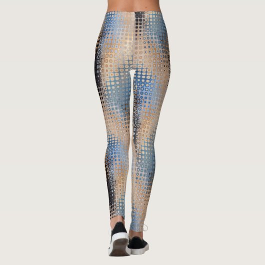 Abstracte Art Blue Grey Beige Pattern-Leggings Leggings (Achterkant)
