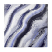 Abstracte Art Blue Grey Modern Tegeltje (Voorkant)