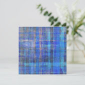 Abstracte Art Blue Invitation Card Kaart (Staand voorkant)
