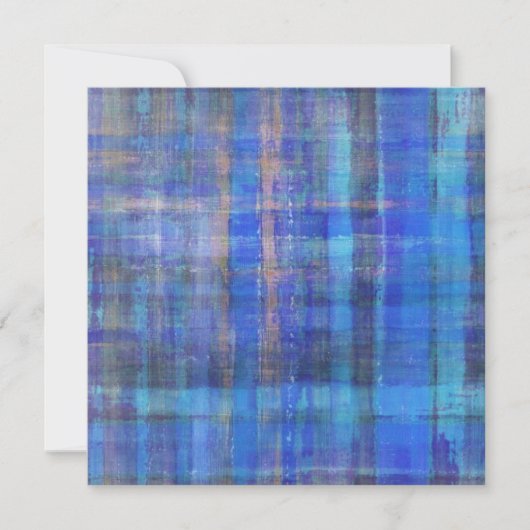 Abstracte Art Blue Invitation Card Kaart (Voorkant)