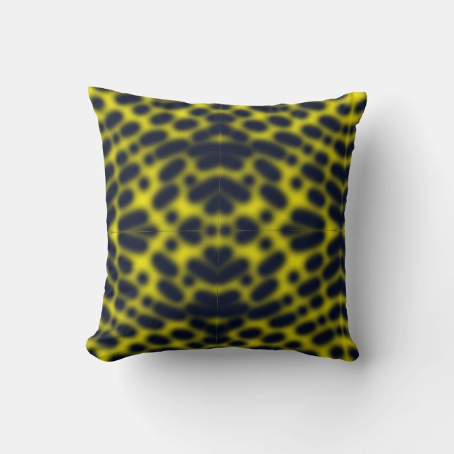 Abstracte Art Blue Kaleidoscope Pillow Cushion Kussen (Voorkant)