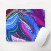 Abstracte Art Blue N roze leve Muismat (Met muis)