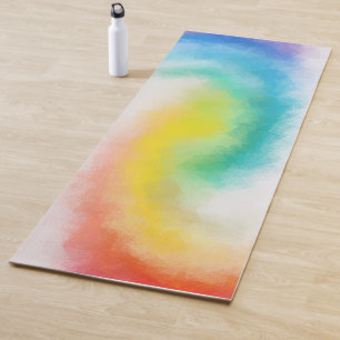 Abstracte Art Blue Red Paars Yellow Green Colour Yogamat