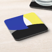 Abstracte Art Blue Yellow Bier Onderzetter (Linkerzijde)