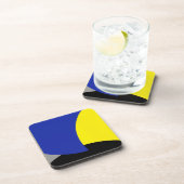 Abstracte Art Blue Yellow Bier Onderzetter (Rechterzijde)
