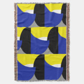 Abstracte Art Blue Yellow Black Blanket Deken (Voorkant Verticaal)