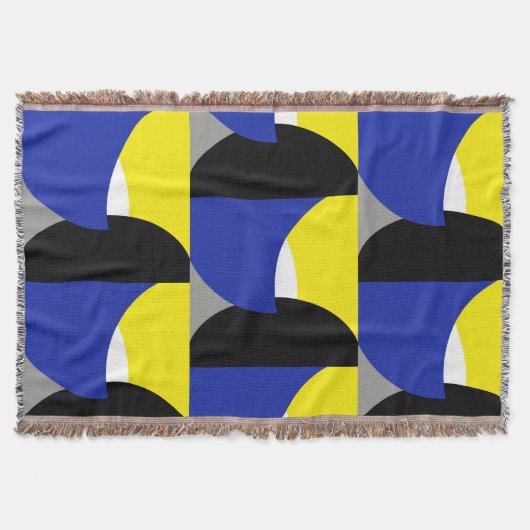 Abstracte Art Blue Yellow Black Blanket Deken (Voorkant)