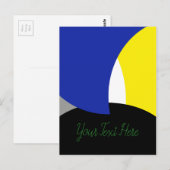 Abstracte Art Blue Yellow Briefkaart (Voorkant / Achterkant)