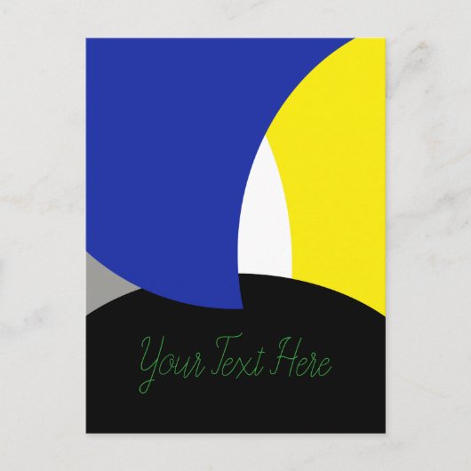 Abstracte Art Blue Yellow Briefkaart (Voorkant)