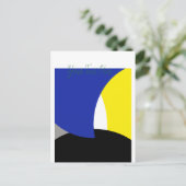 Abstracte Art Blue Yellow Briefkaart (Staand voorkant)