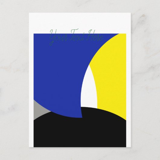 Abstracte Art Blue Yellow Briefkaart (Voorkant)