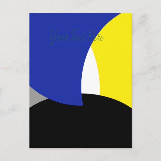 Abstracte Art Blue Yellow Briefkaart (Voorkant)