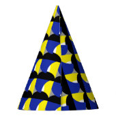 Abstracte Art Blue Yellow Feesthoedjes (Achterkant)