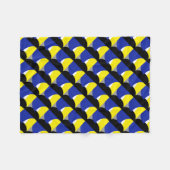 Abstracte Art Blue Yellow Fleece Deken (Voorkant (Horizontaal))