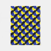 Abstracte Art Blue Yellow Fleece Deken (Voorkant)