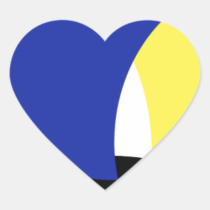Abstracte Art Blue Yellow Hart Sticker
