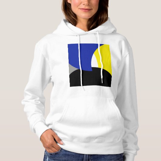 Abstracte Art Blue Yellow Hoodie (Voorkant)