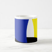 Abstracte Art Blue Yellow Koffiemok (Center)