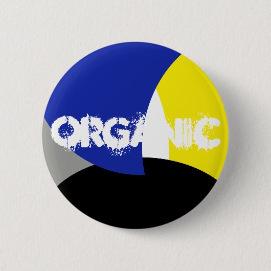 Abstracte Art Blue Yellow Ronde Button 5,7 Cm (Voorkant)