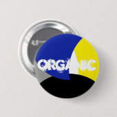 Abstracte Art Blue Yellow Ronde Button 5,7 Cm (Voorkant /achterkant)