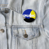 Abstracte Art Blue Yellow Ronde Button 5,7 Cm (In situ)