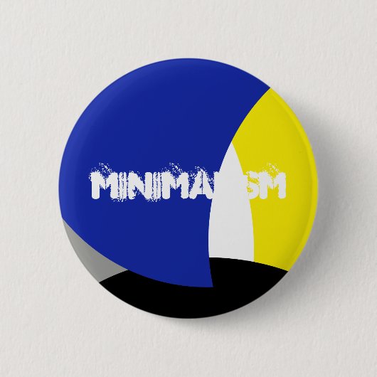Abstracte Art Blue Yellow Ronde Button 5,7 Cm (Voorkant)