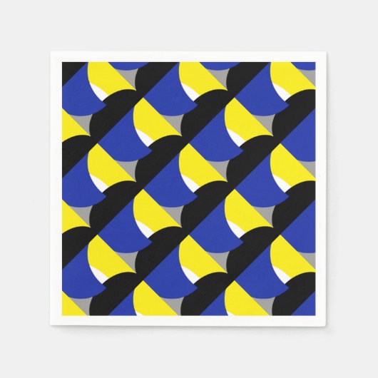 Abstracte Art Blue Yellow Servet (Voorkant)