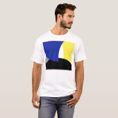 Abstracte Art Blue Yellow T-shirt (Voorkant volledig)