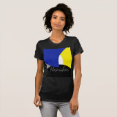 Abstracte Art Blue Yellow T-shirt (Voorkant volledig)