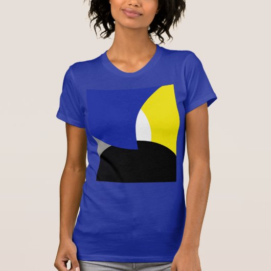Abstracte Art Blue Yellow T-shirt (Voorkant)