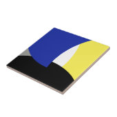 Abstracte Art Blue Yellow Tegeltje (Zijkant)