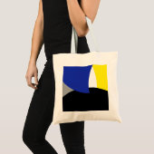 Abstracte Art Blue Yellow Tote Bag (Voorkant (product))