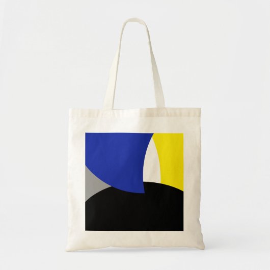 Abstracte Art Blue Yellow Tote Bag (Voorkant)