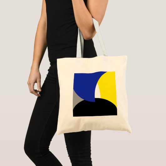 Abstracte Art Blue Yellow Tote Bag (Voorkant (product))