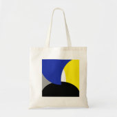 Abstracte Art Blue Yellow Tote Bag (Voorkant)