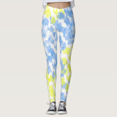 Abstracte Art Blue Yellow White Minimalism Leggings (Voorkant)