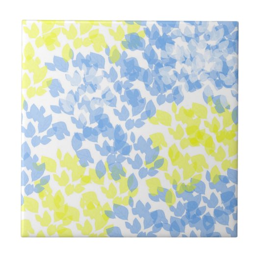 Abstracte Art Blue Yellow White Minimalism Tegeltje (Voorkant)