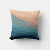 Abstracte Art Blush Pink en Blue Waterverf iPhone Kussen (Voorkant)