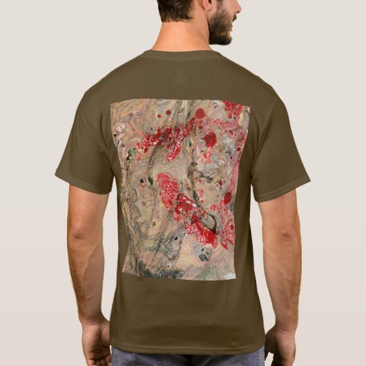 Abstracte Art Brown Color Sjabloon aanpassen T-shirt (Achterkant)