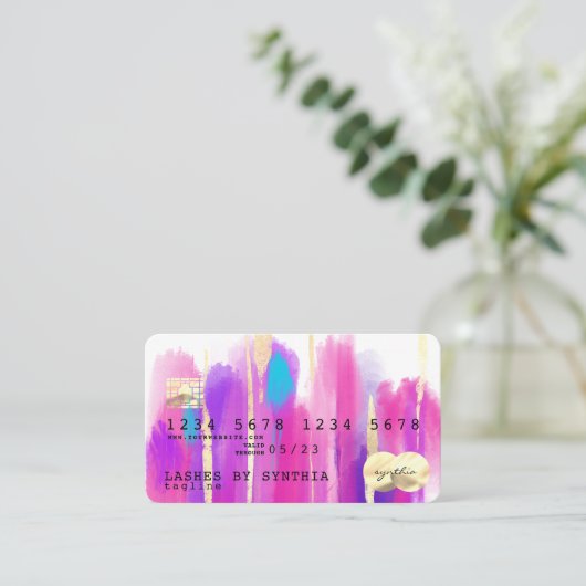 Abstracte Art Brush Boho-creditcard Visitekaartje (Staand voorkant)