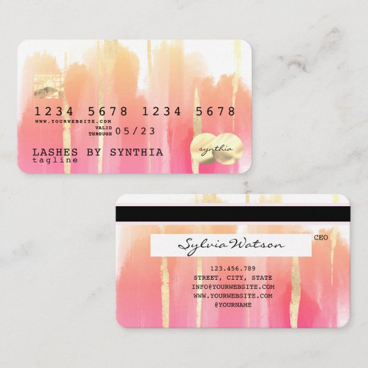 Abstracte Art Brush Boho-creditcard Visitekaartje (Voorkant / Achterkant)