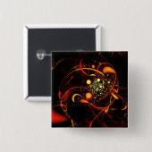 Abstracte Art Button met hartslag (vierkant) (Voorkant /achterkant)
