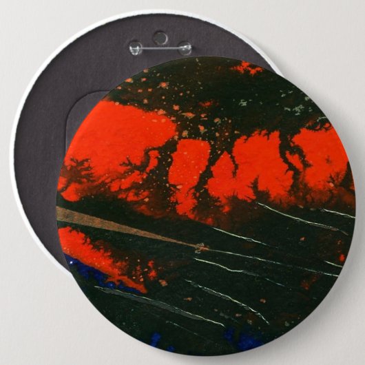abstracte Art Button "Swamp Fire 5" (Voorkant /achterkant)