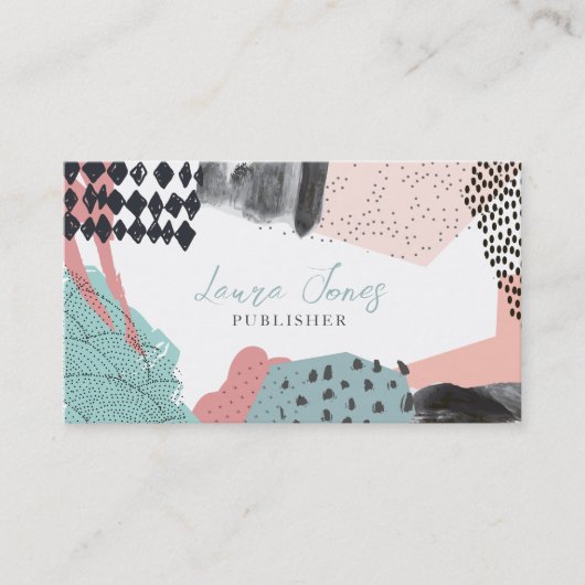 Abstracte Art Collage Publisher Writer Editor Afsprakenkaartje (Voorkant)