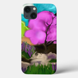 Abstracte Art Cotton Snoep Trees iPhone 13 Hoesje