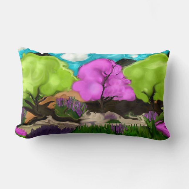 Abstracte Art Cotton Snoep Trees Kussen (Voorkant)