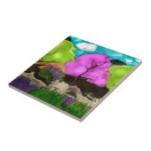 Abstracte Art Cotton Snoep Trees Tegeltje (Zijkant)