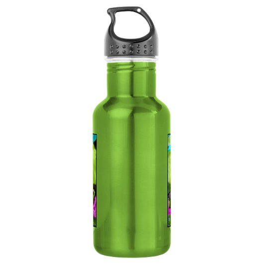 Abstracte Art Cotton Snoep Trees Waterfles (Achterkant)